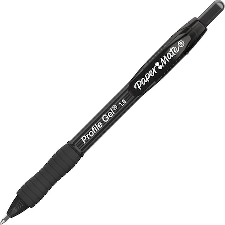 Gel Pen, Profile, 1.0mm, 3/10x3/10Lx7, 12/DZ, Black PK